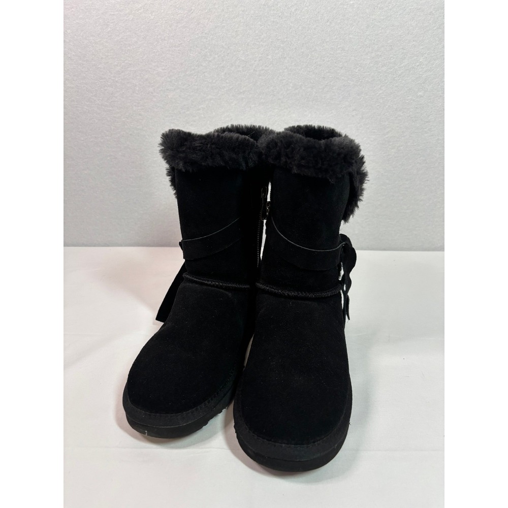 Lamo Women Black Suede Faux Fur Lined Mid-Calf Winter Boots Size 7 DFL50000660
